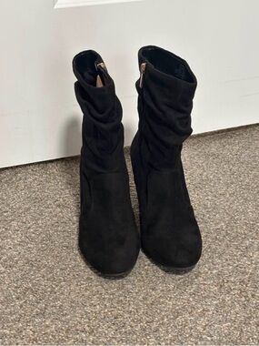 Jessica Simpson Black Mid-Calf Slouch Boot with Side Zip